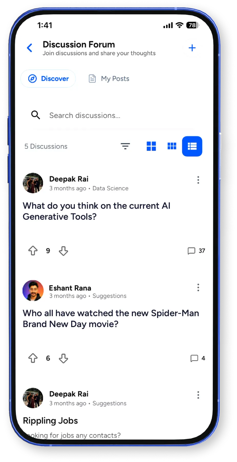 Forums mobile preview