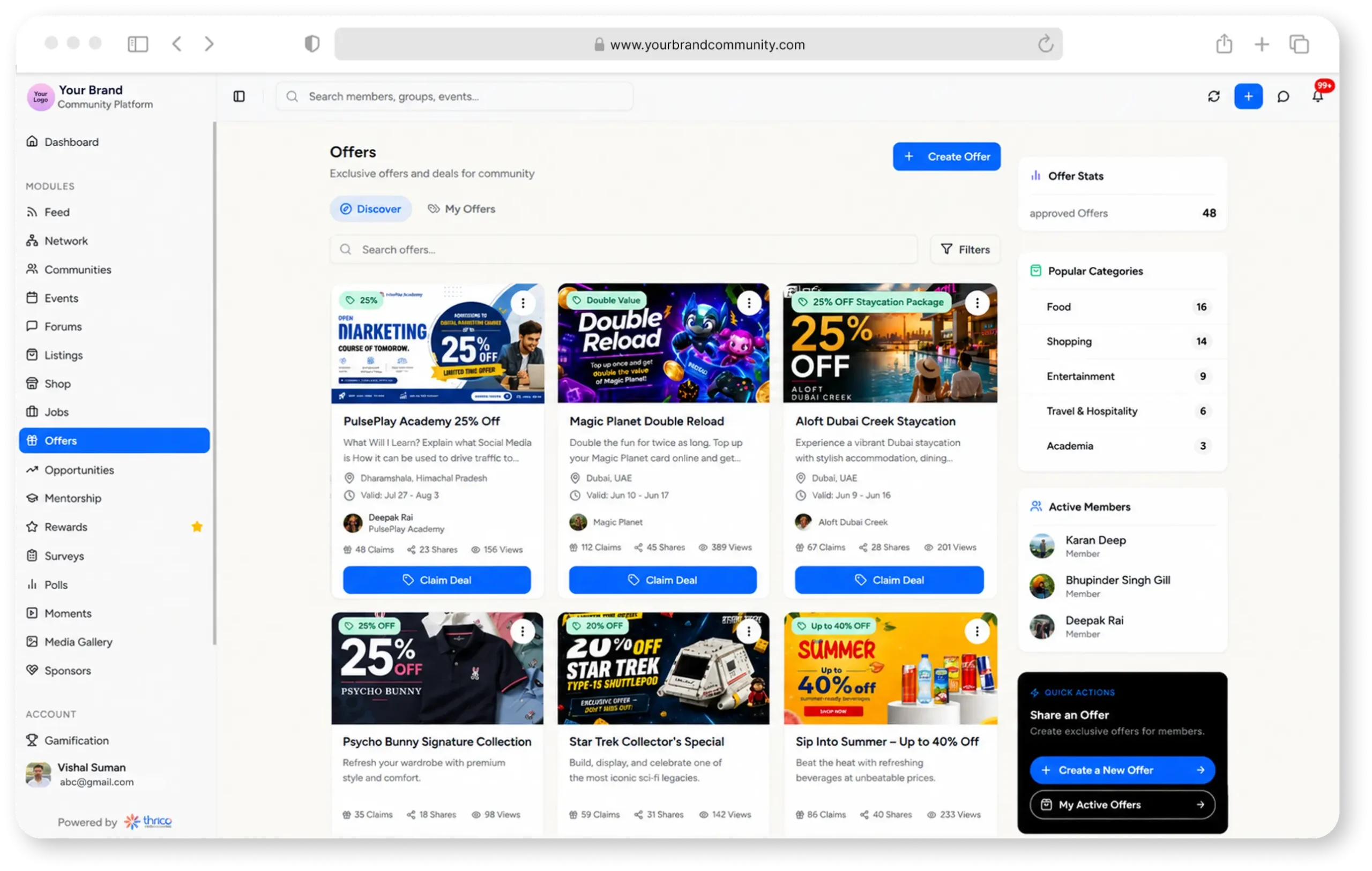 Offers feed preview