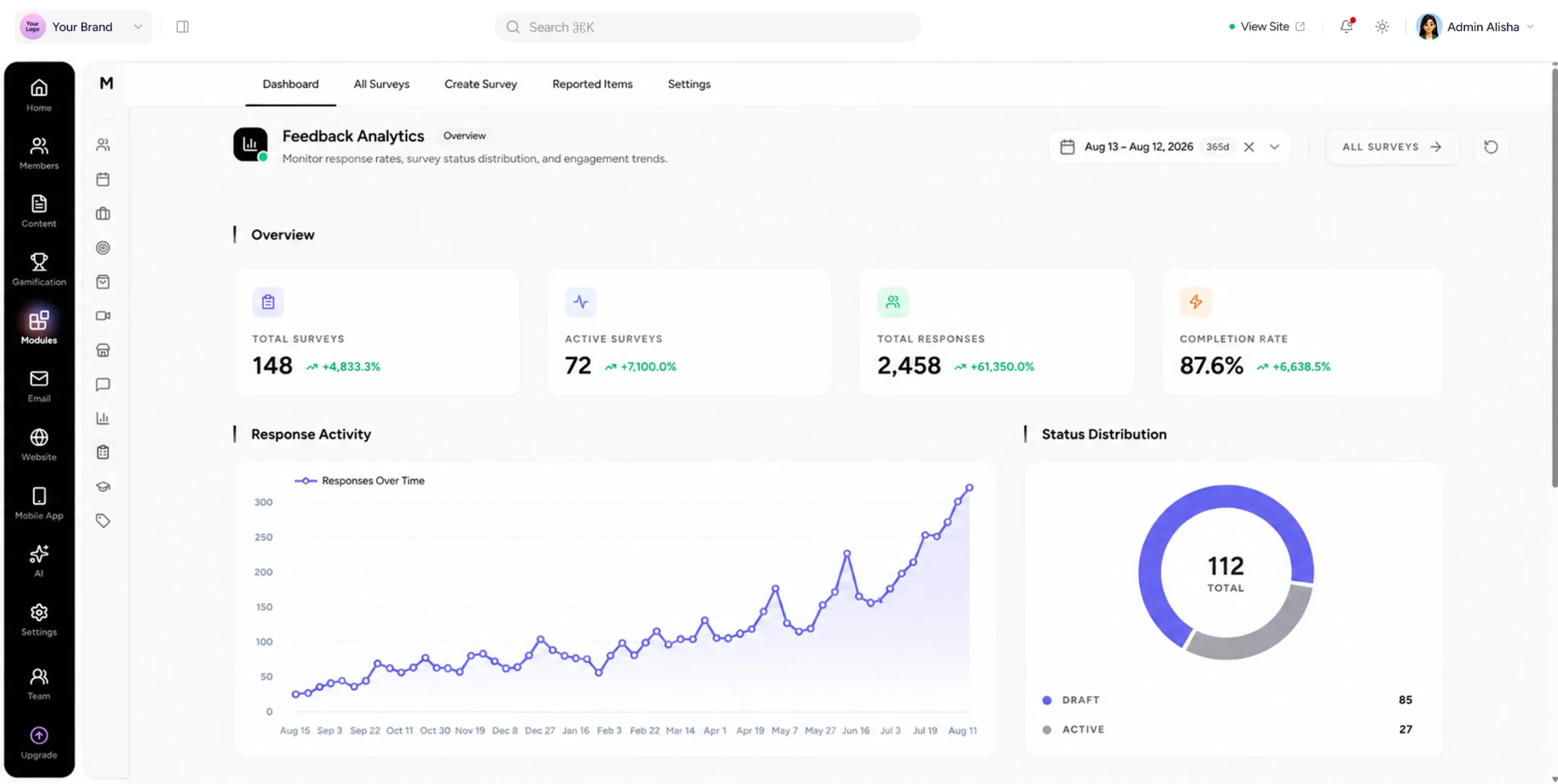 Surveys desktop preview