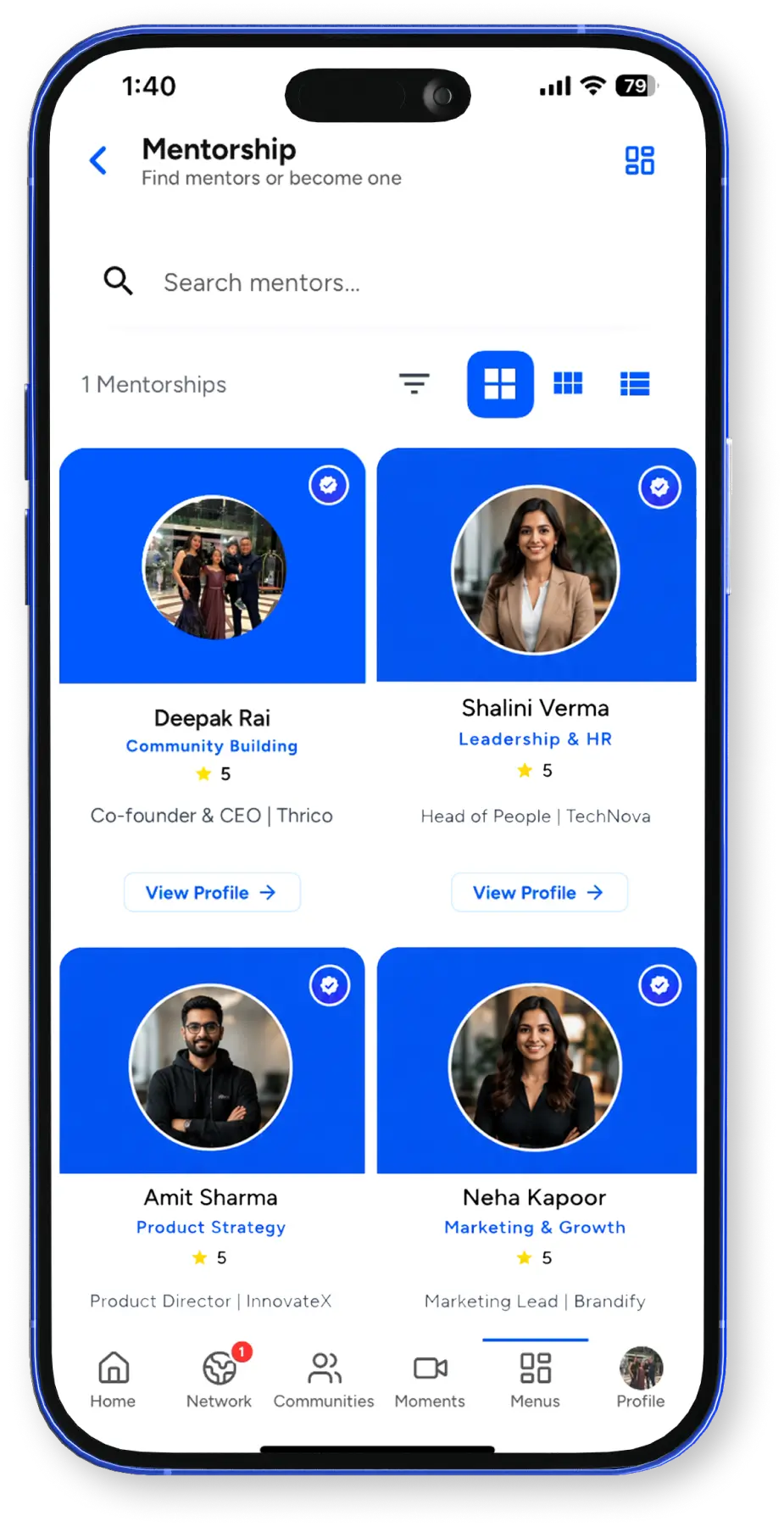 Mentorship mobile preview