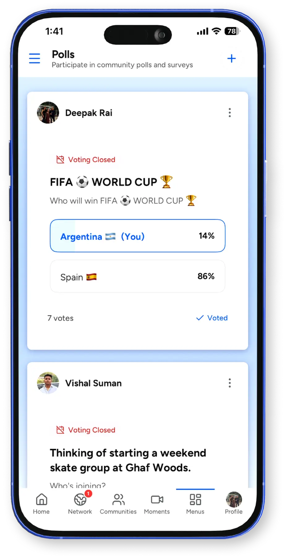 Polls mobile preview