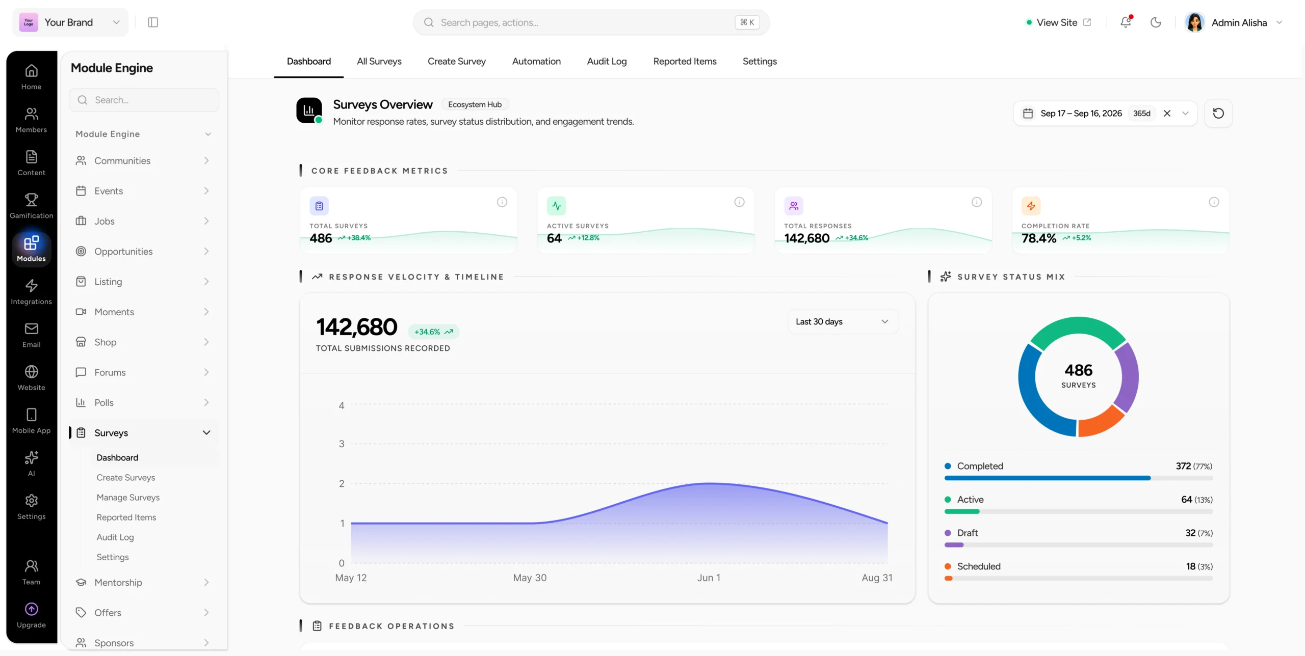 Surveys desktop preview